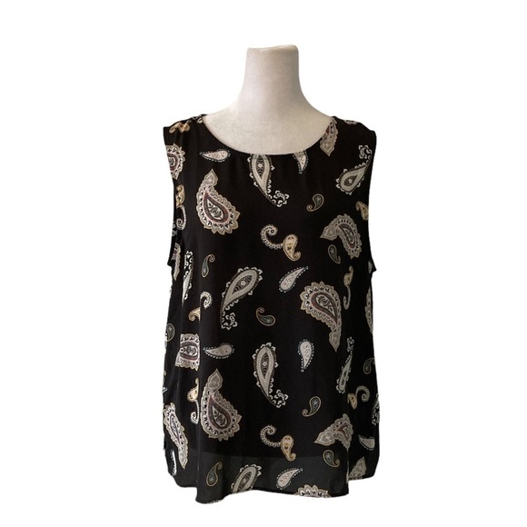 LOFT Tops - LOFT Outlet large petite blouse sleeveless paisley brown
